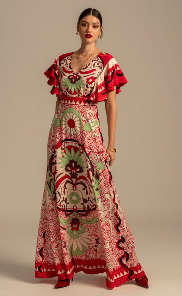 mandala design dress Shiva Mandala Maxi Dress Black
